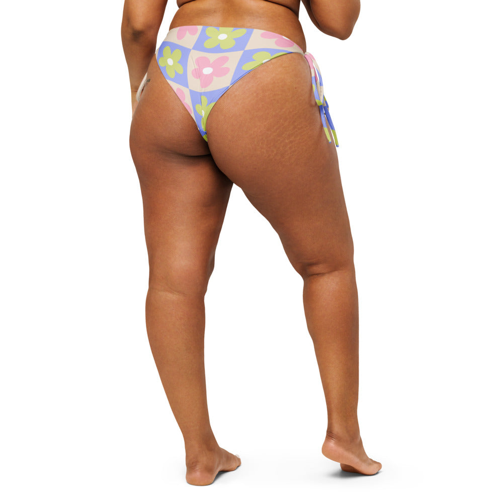 Esdushi Surf clothing - String Bikini Bottom - Groovy Gardenia - -
