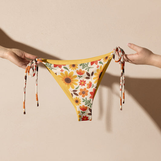 Esdushi Surf clothing - String Bikini Bottom - Sunflower Siesta - -