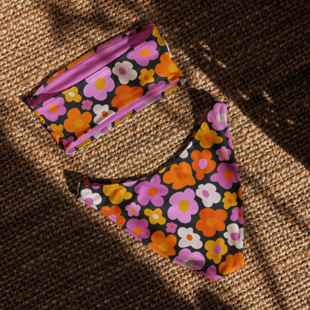 Esdushi Surf clothing - V-cut Bikini Bottom - Botanical Bloom - -