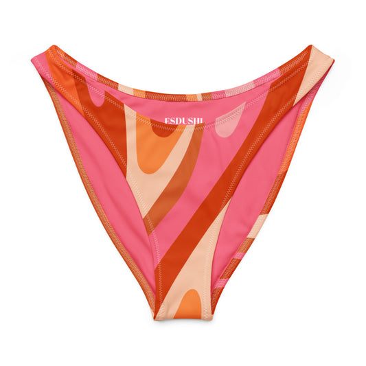 Esdushi Surf clothing - V-cut Bikini Bottom - Radiant Retro - -