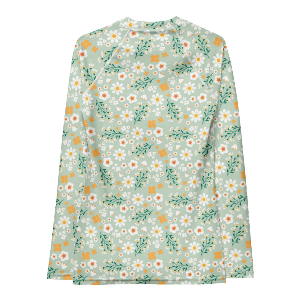Esdushi Surf clothing - Women's Surf Rashguard - Flores Esmeralda - -