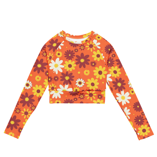 Esdushi Surf clothing - Women's Surf Rashguard - Golden Honey - XS - Crop top