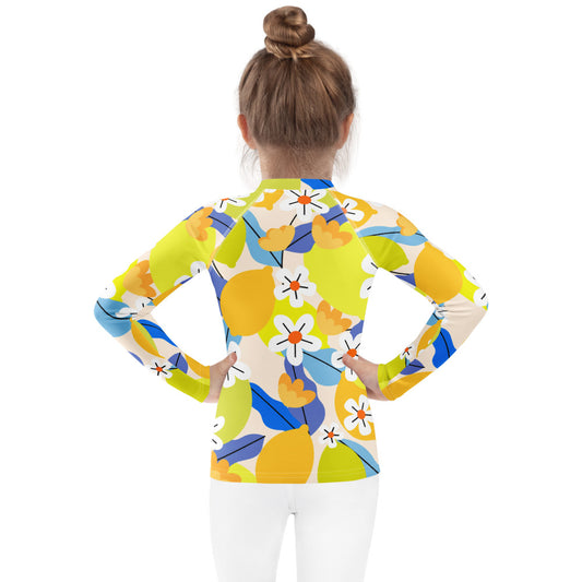 Kids - Girls Surf Rashguard - Tropical Twirl - Esdushi