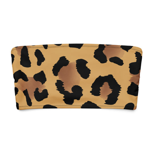 Bandeau Bikini Top - Leopard Wave