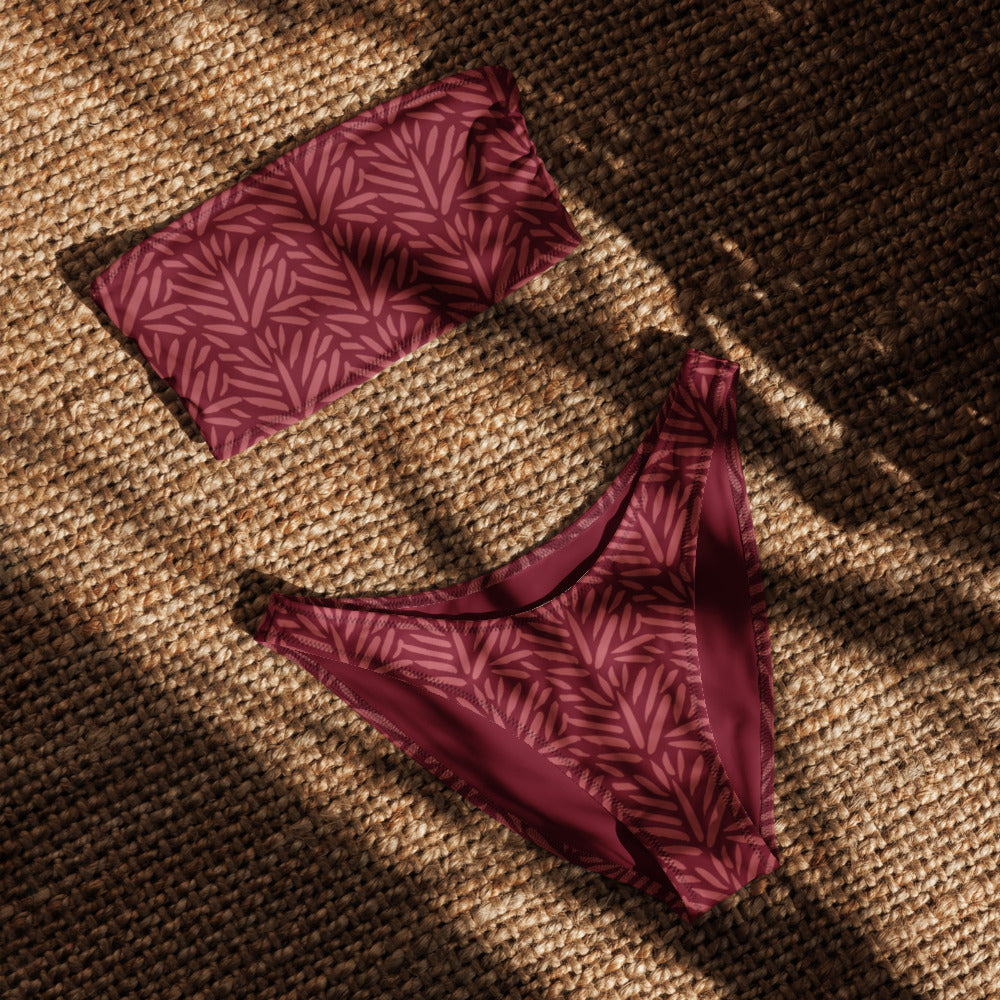 Bandeau Bikini Top - Palm Passion