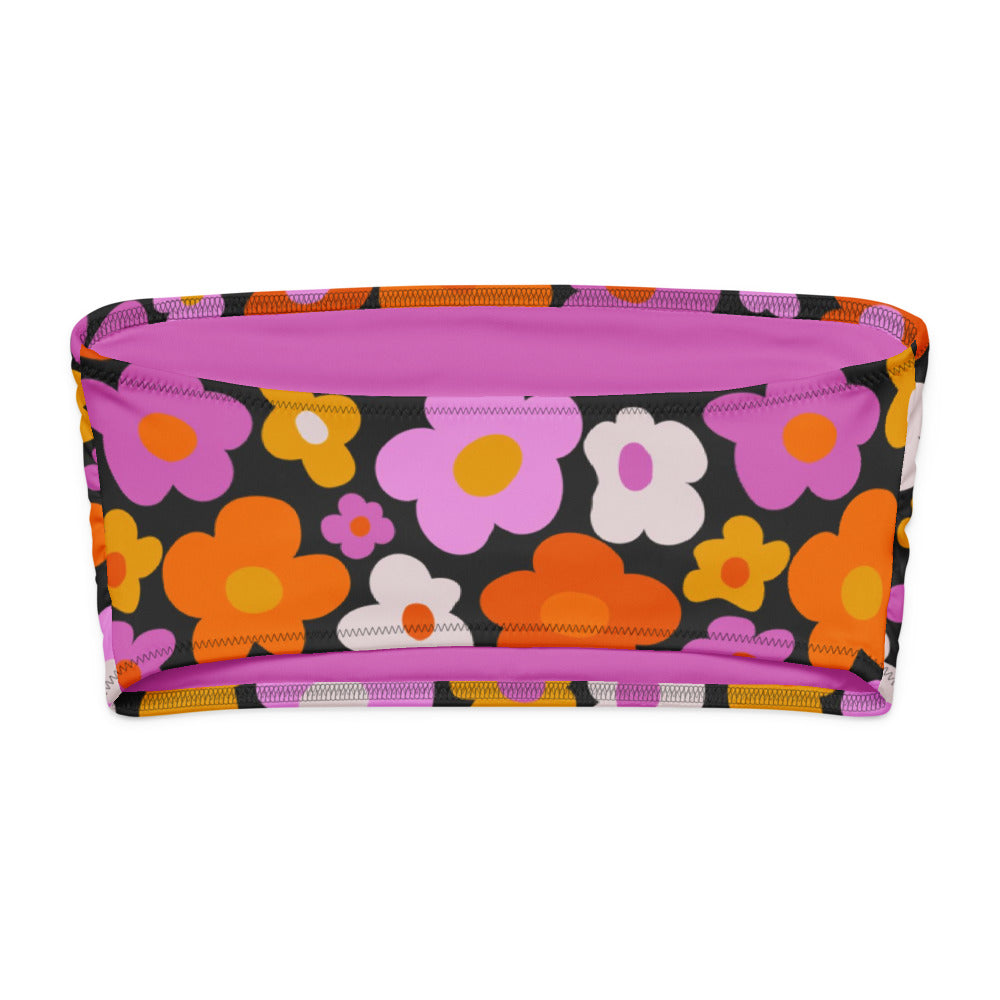 Esdushi Surf clothing - Bandeau Bikini Top - Botanical Bloom - - 