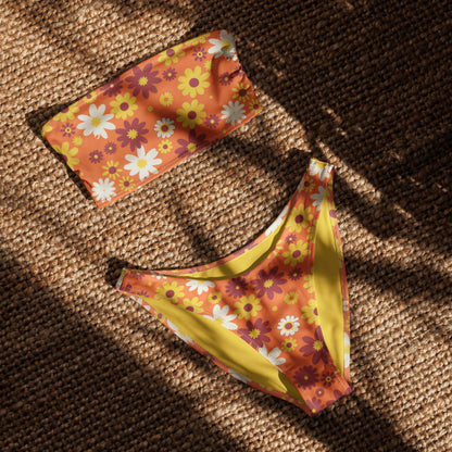 Esdushi Surf clothing - Bandeau Bikini Top - Golden Honey - - 