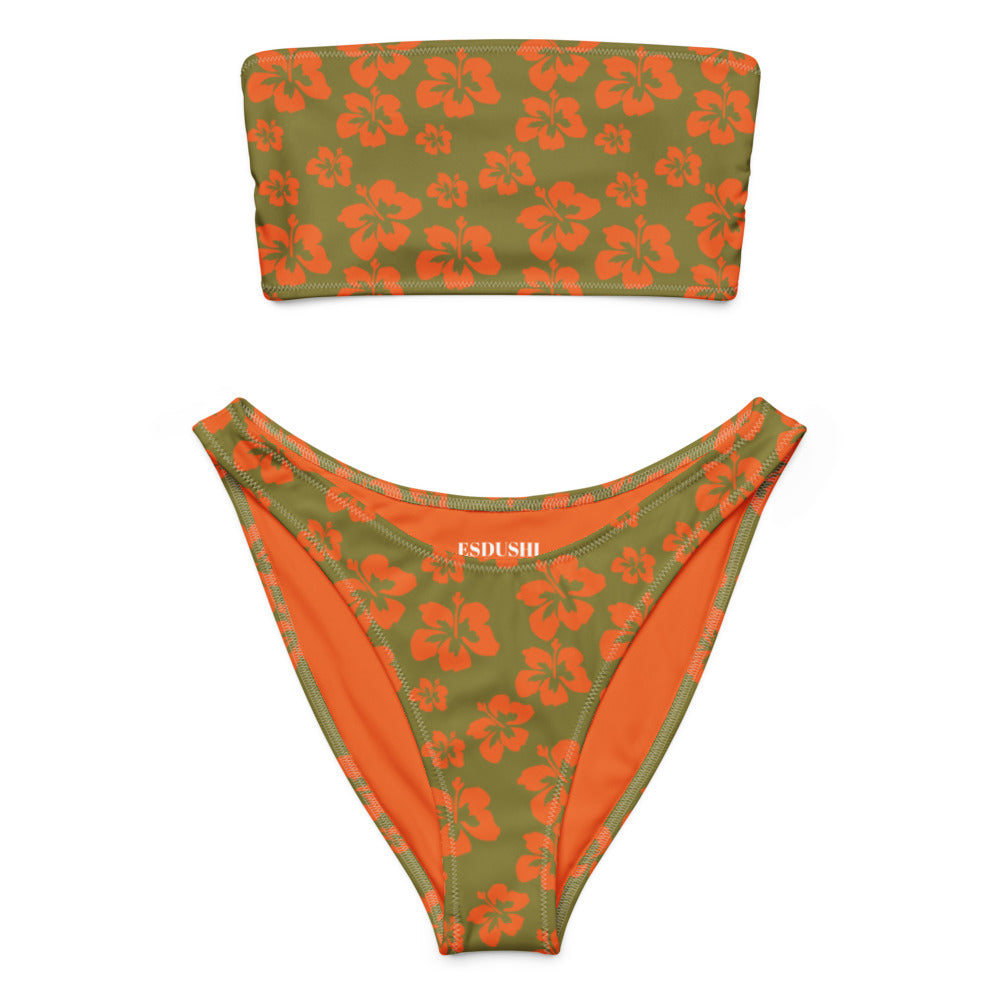 Esdushi Surf clothing - Bandeau Bikini Top - Hula Heat - 2XS - 