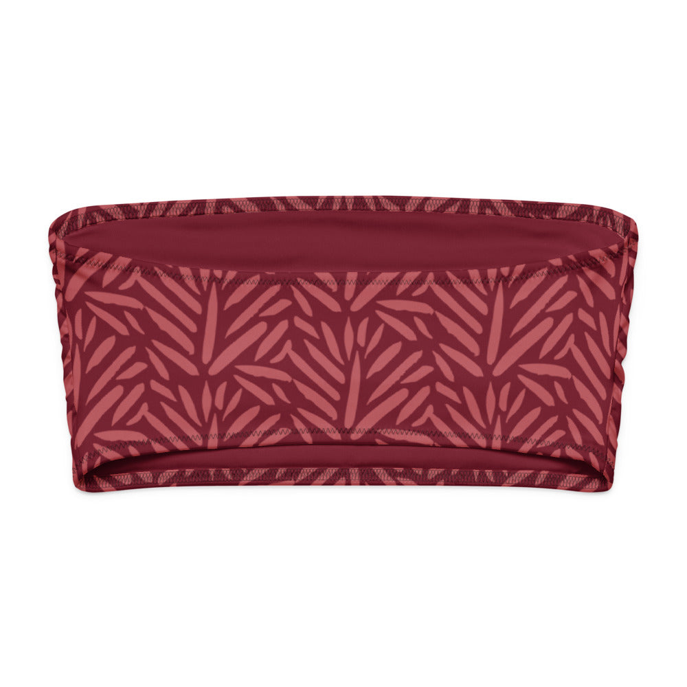 Esdushi Surf clothing - Bandeau Bikini Top - Palm Passion - - 