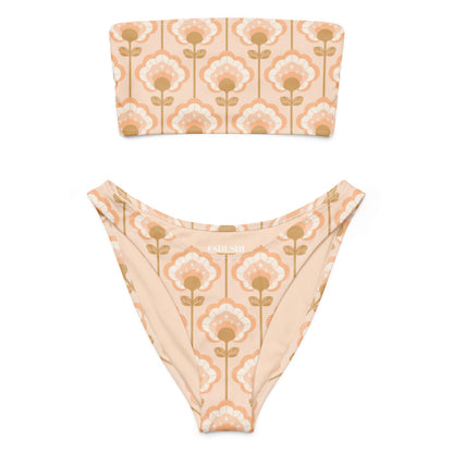 Esdushi Surf clothing - Bandeau Bikini Top - Sandy Shells - 2XS - 