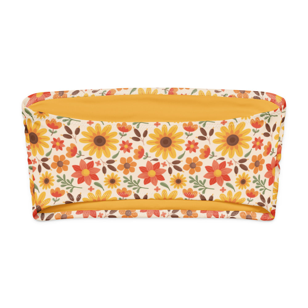 Esdushi Surf clothing - Bandeau Bikini Top - Sunflower Siesta - - 