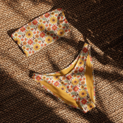 Esdushi Surf clothing - Bandeau Bikini Top - Sunflower Siesta - - 