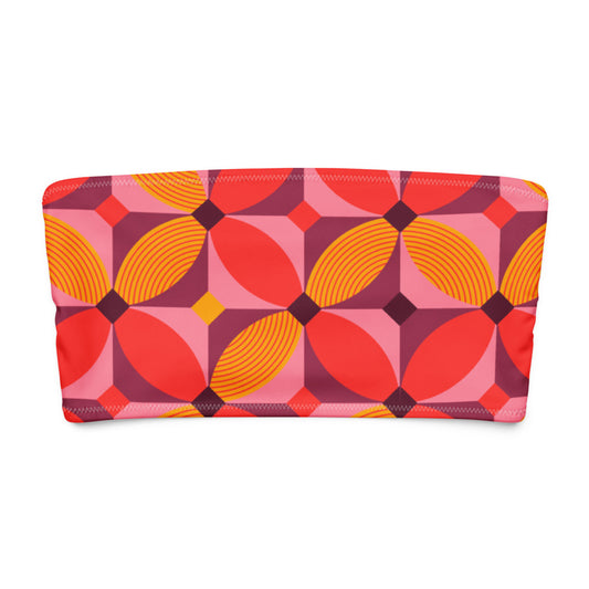 Esdushi Surf clothing - Bandeau Bikini Top - Tropical Tango - - 