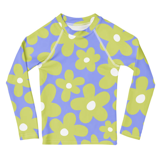 Esdushi Surf clothing - Kids - Girls Surf Rashguard - Daisy Dive - 2T / 92 / 1-2 years - 