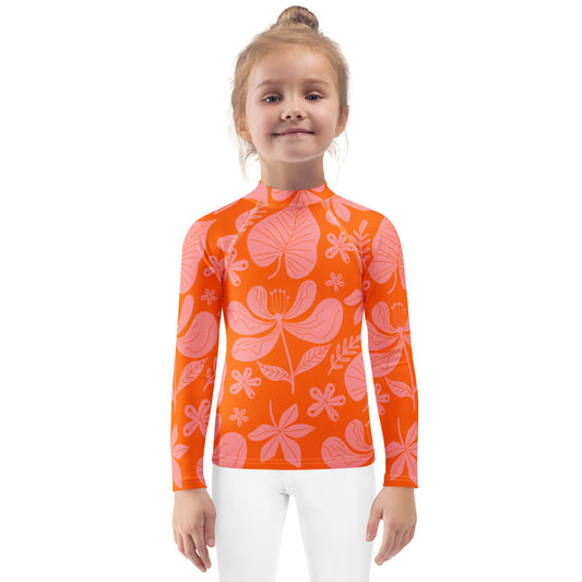 Esdushi Surf clothing - Kids - Girls Surf Rashguard - Floral Fantasy - - 