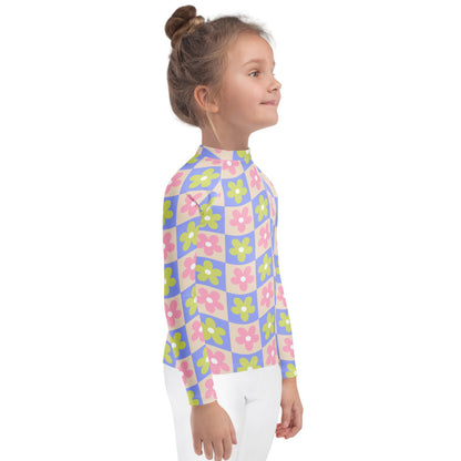 Esdushi Surf clothing - Kids - Girls Surf Rashguard - Groovy Gardenia - - 