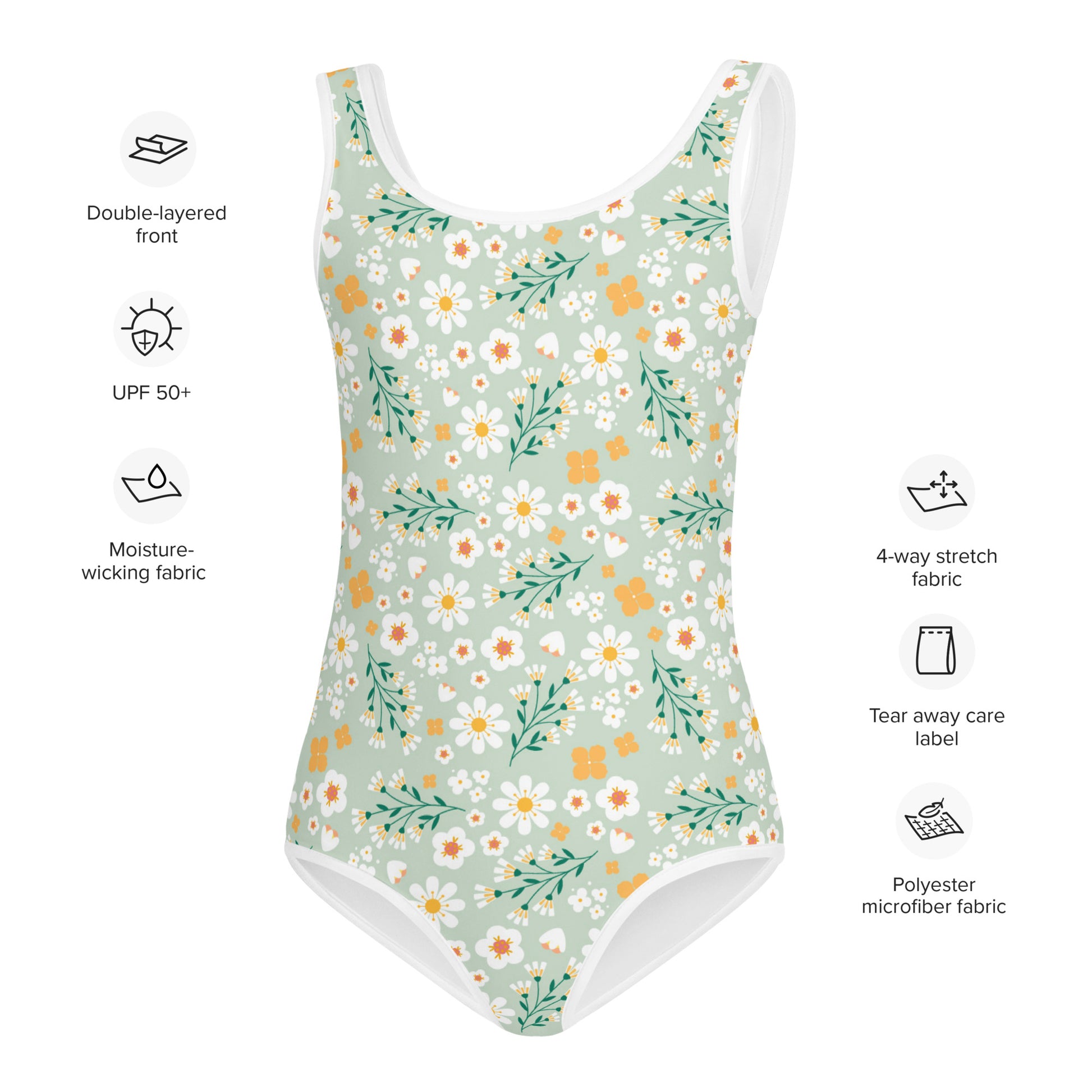Esdushi Surf clothing - Kids Swimsuit - Flores Esmeralda - - 