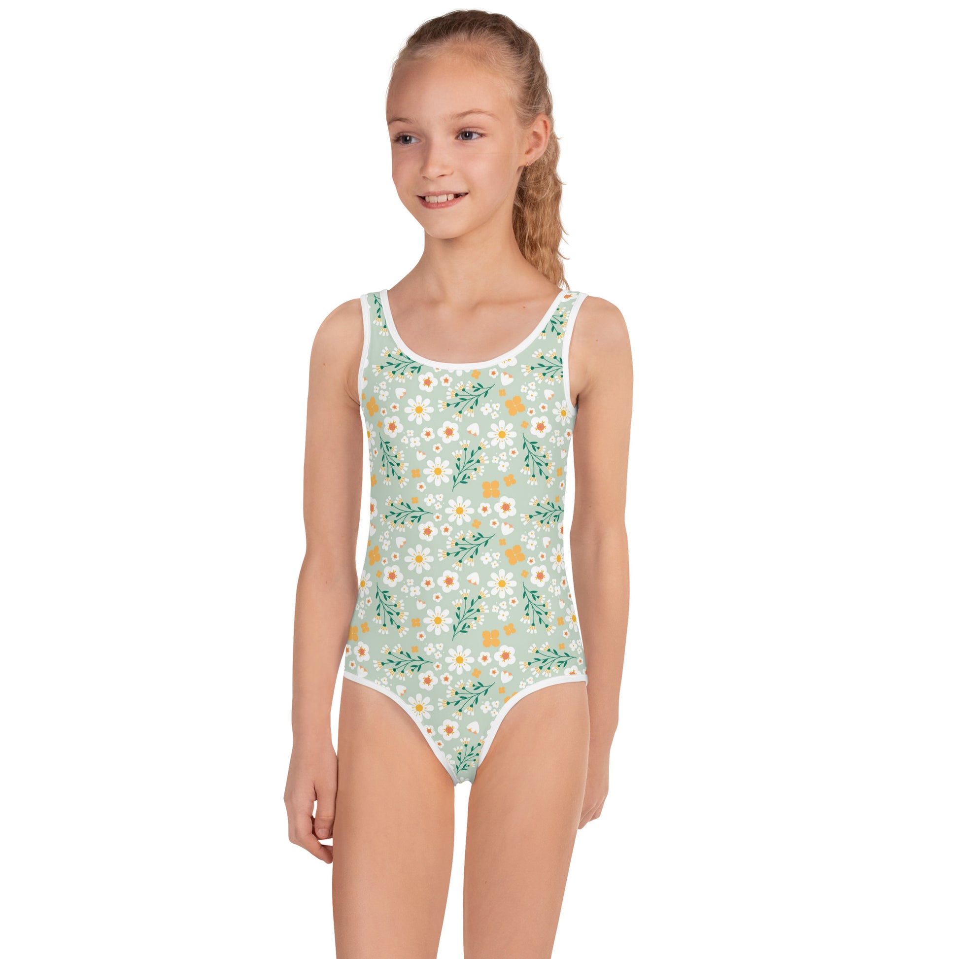 Esdushi Surf clothing - Kids Swimsuit - Flores Esmeralda - - 