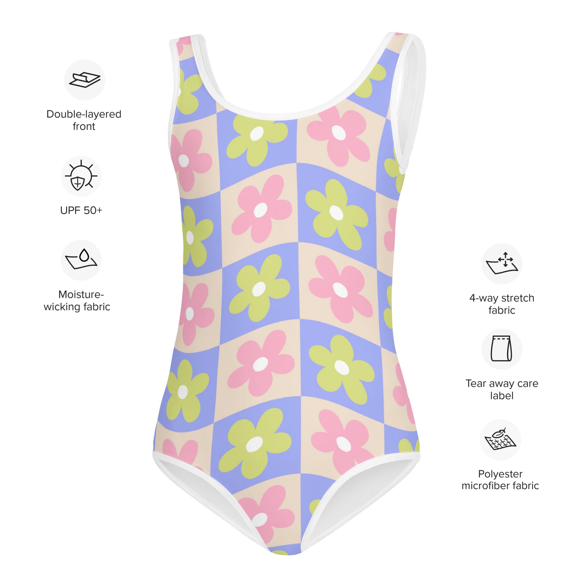 Esdushi Surf clothing - Kids Swimsuit - Groovy Gardenia - - 