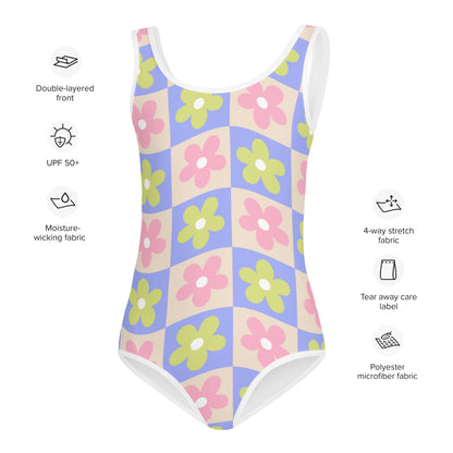 Esdushi Surf clothing - Kids Swimsuit - Groovy Gardenia - - 