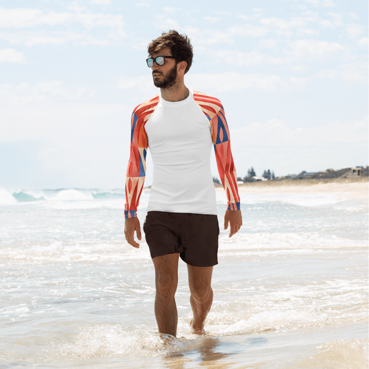 Esdushi Surf clothing - Men's Surf Rashguard - Coral Crash - - 