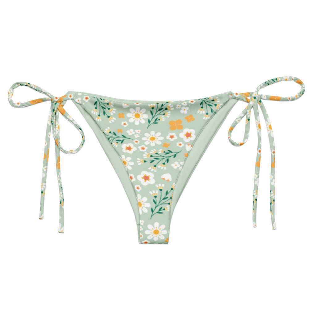 Esdushi Surf clothing - String Bikini Bottom - Flores Esmeralda - - 