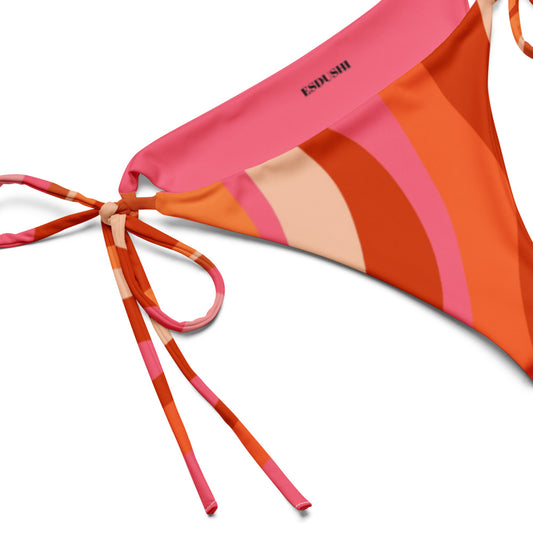 Esdushi Surf clothing - String Bikini Bottom - Radiant Retro - - 