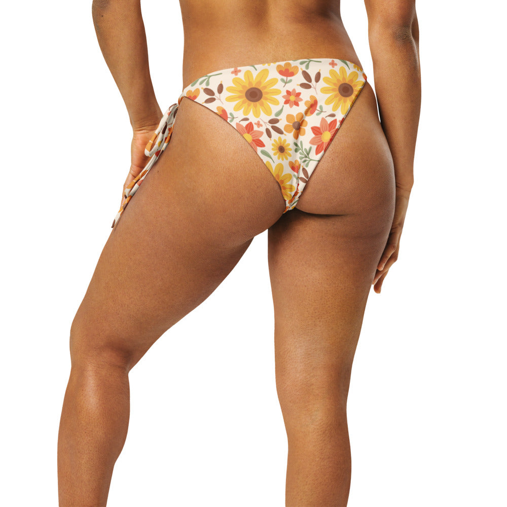 Esdushi Surf clothing - String Bikini Bottom - Sunflower Siesta - - 