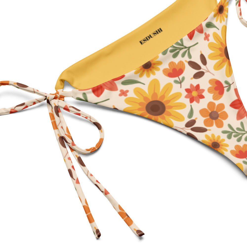 Esdushi Surf clothing - String Bikini Bottom - Sunflower Siesta - - 