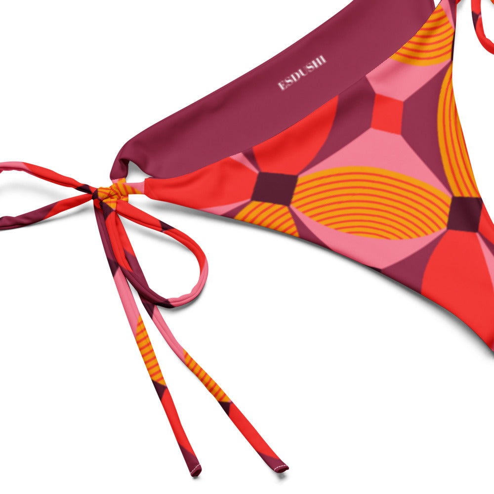 Esdushi Surf clothing - String Bikini Bottom - Tropical Tango - - 