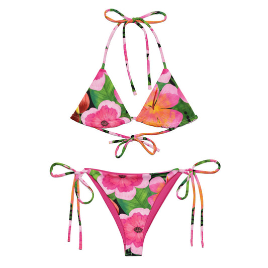 Esdushi Surf clothing - String Bikini Top - Bonita Botánica - 2XS - 