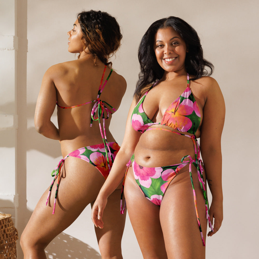 Esdushi Surf clothing - String Bikini Top - Bonita Botánica - - 