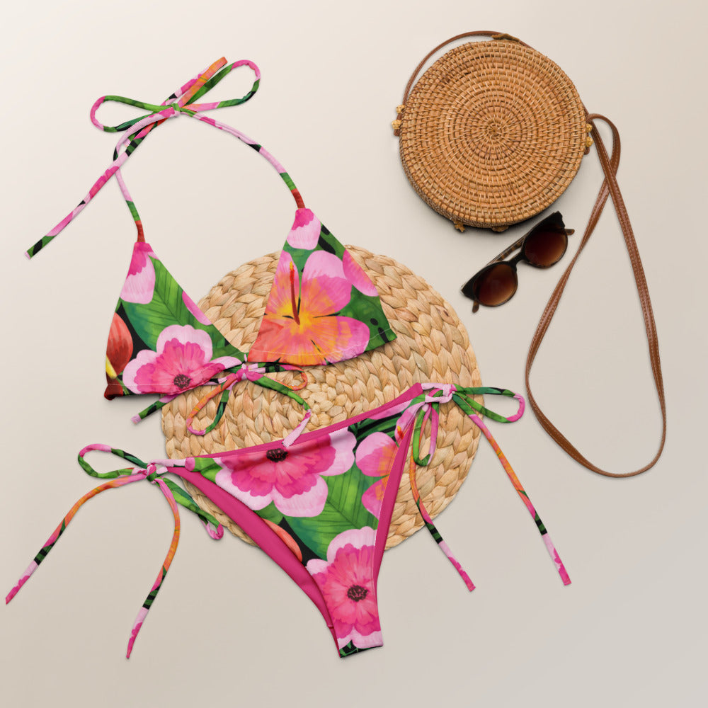 Esdushi Surf clothing - String Bikini Top - Bonita Botánica - - 
