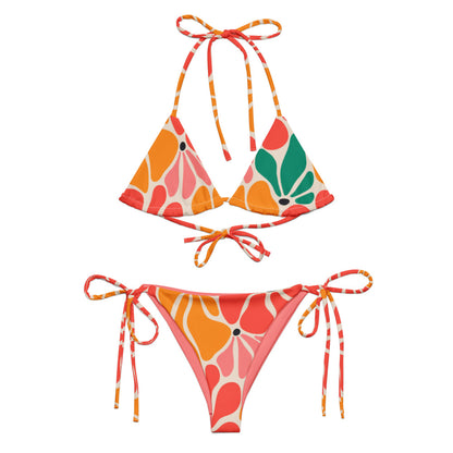 Esdushi Surf clothing - String Bikini Top - Flower Power - 2XS - 