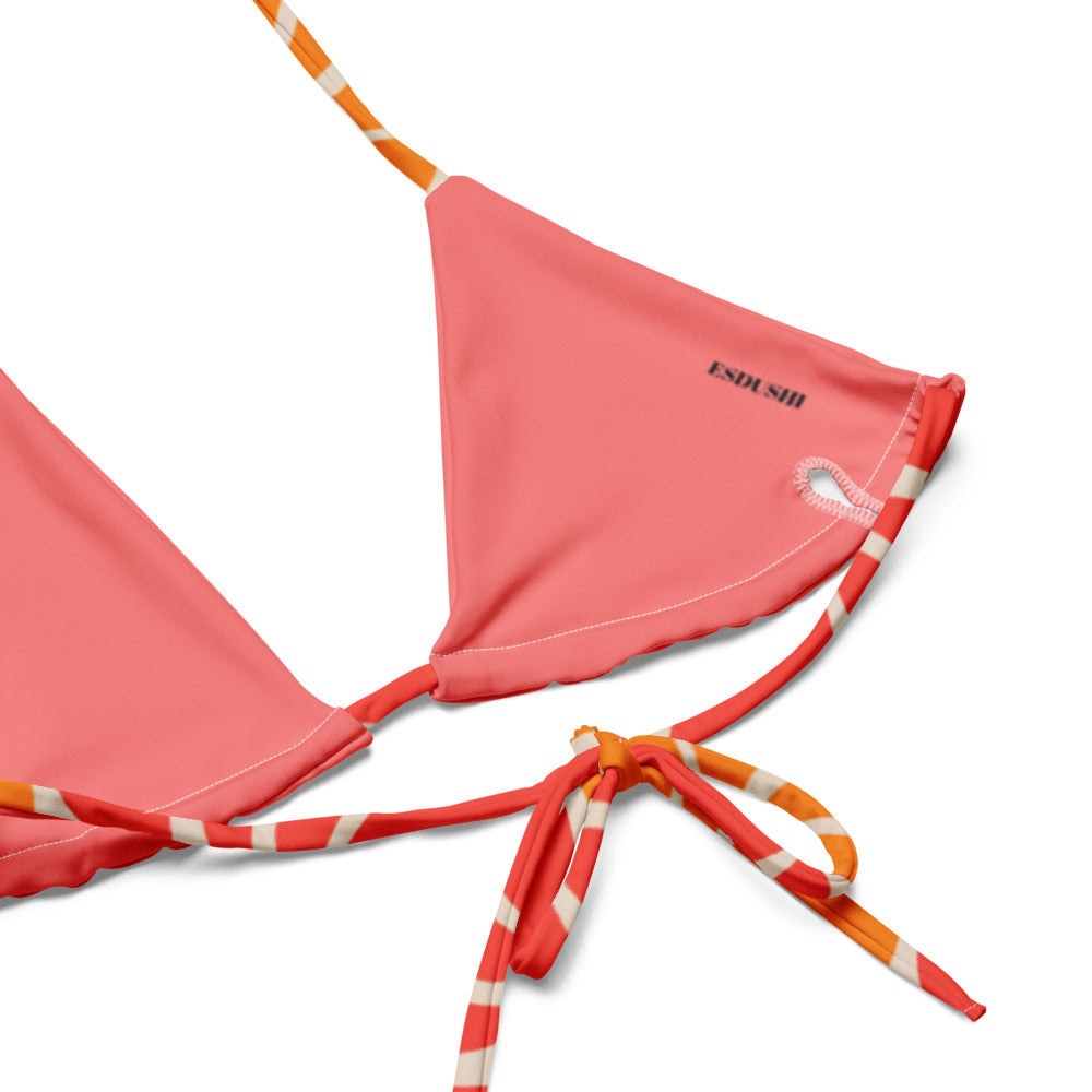 Esdushi Surf clothing - String Bikini Top - Flower Power - - 