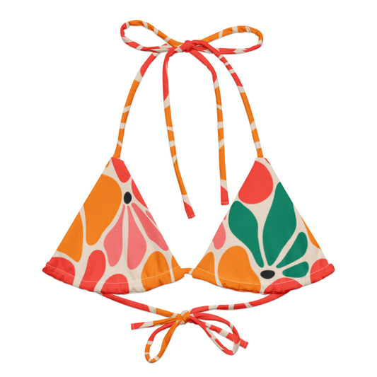 Esdushi Surf clothing - String Bikini Top - Flower Power - - 
