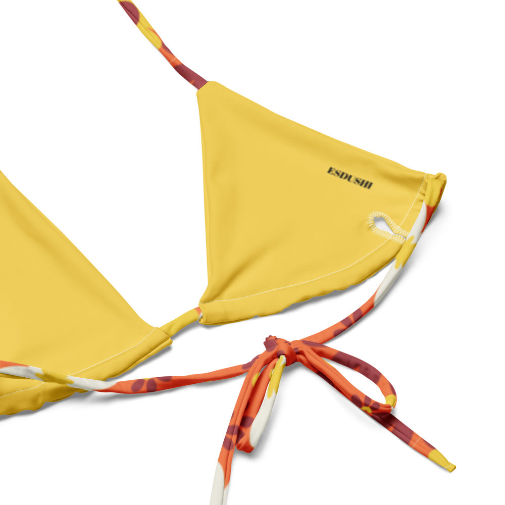 Esdushi Surf clothing - String Bikini Top - Golden Honey - - 