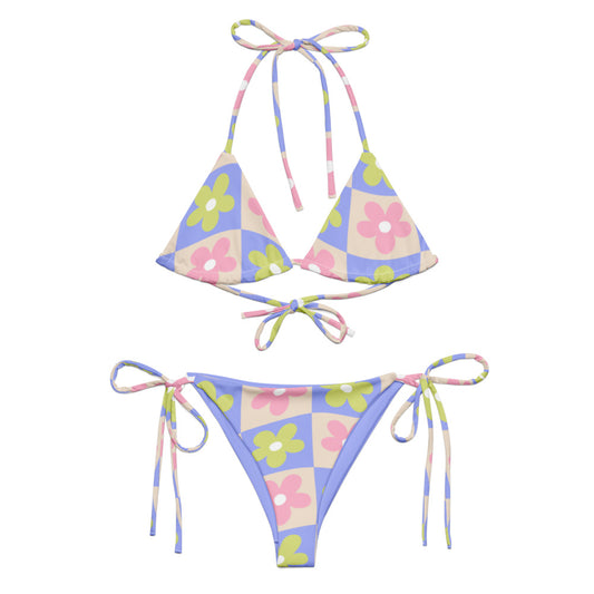 Esdushi Surf clothing - String Bikini Top - Groovy Gardenia - 2XS - 