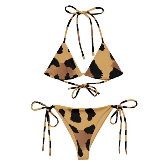 Esdushi Surf clothing - String Bikini Top - Leopard Wave - 2XS - 