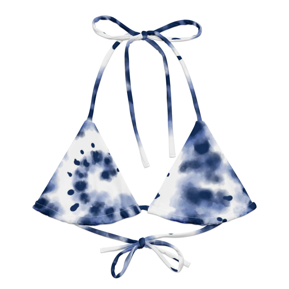 Esdushi Surf clothing - String Bikini Top - Ocean Swirl - - 