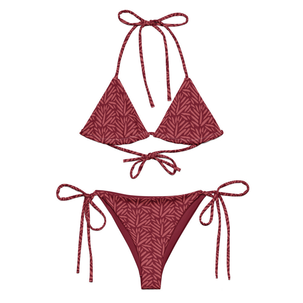 Esdushi Surf clothing - String Bikini Top - Palm Passion - 2XS - 