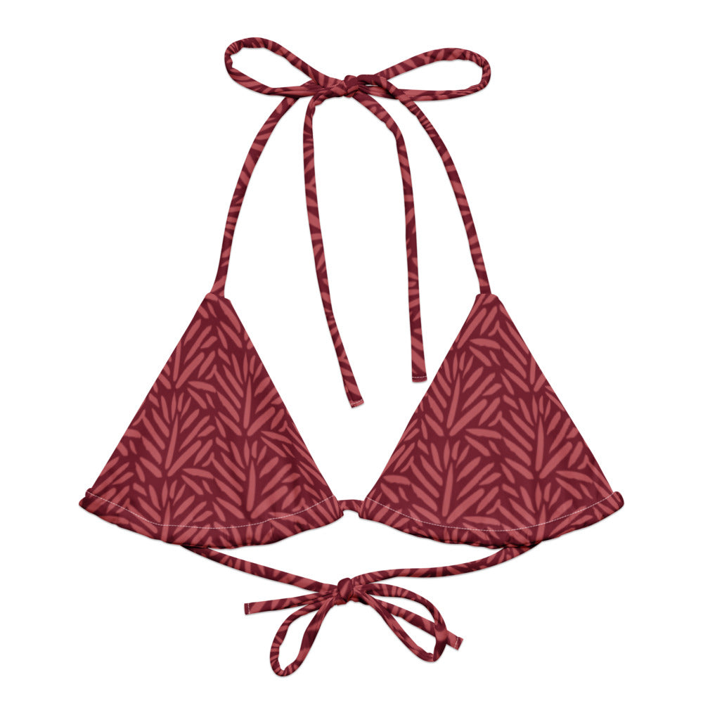 Esdushi Surf clothing - String Bikini Top - Palm Passion - - 