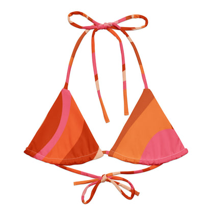 Esdushi Surf clothing - String Bikini Top - Radiant Retro - - 