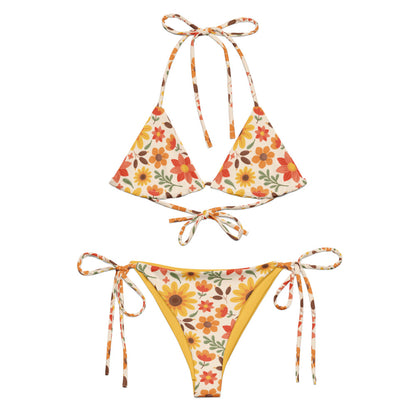 Esdushi Surf clothing - String Bikini Top - Sunflower Siesta - 2XS - 