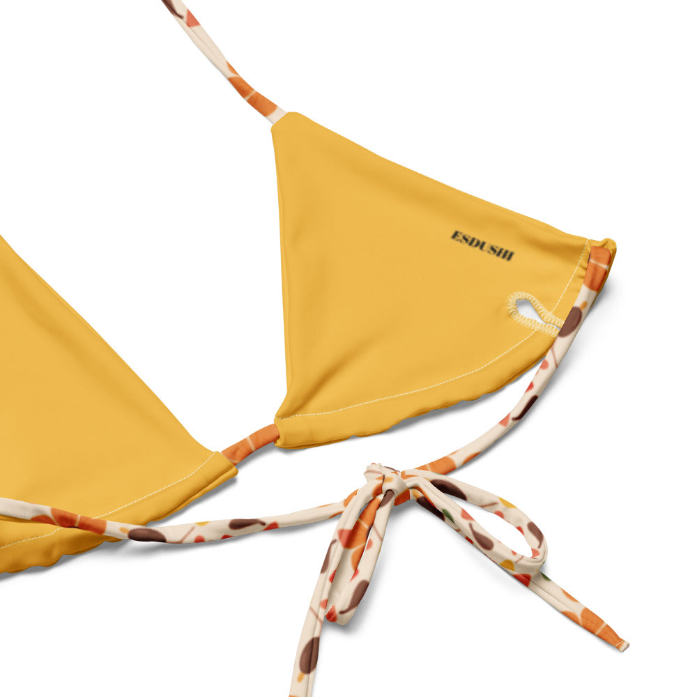 Esdushi Surf clothing - String Bikini Top - Sunflower Siesta - - 