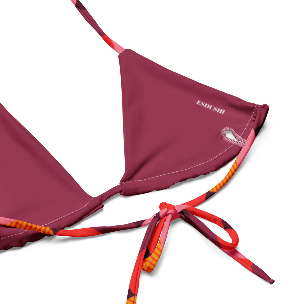 Esdushi Surf clothing - String Bikini Top - Tropical Tango - - 