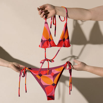 Esdushi Surf clothing - String Bikini Top - Tropical Tango - - 