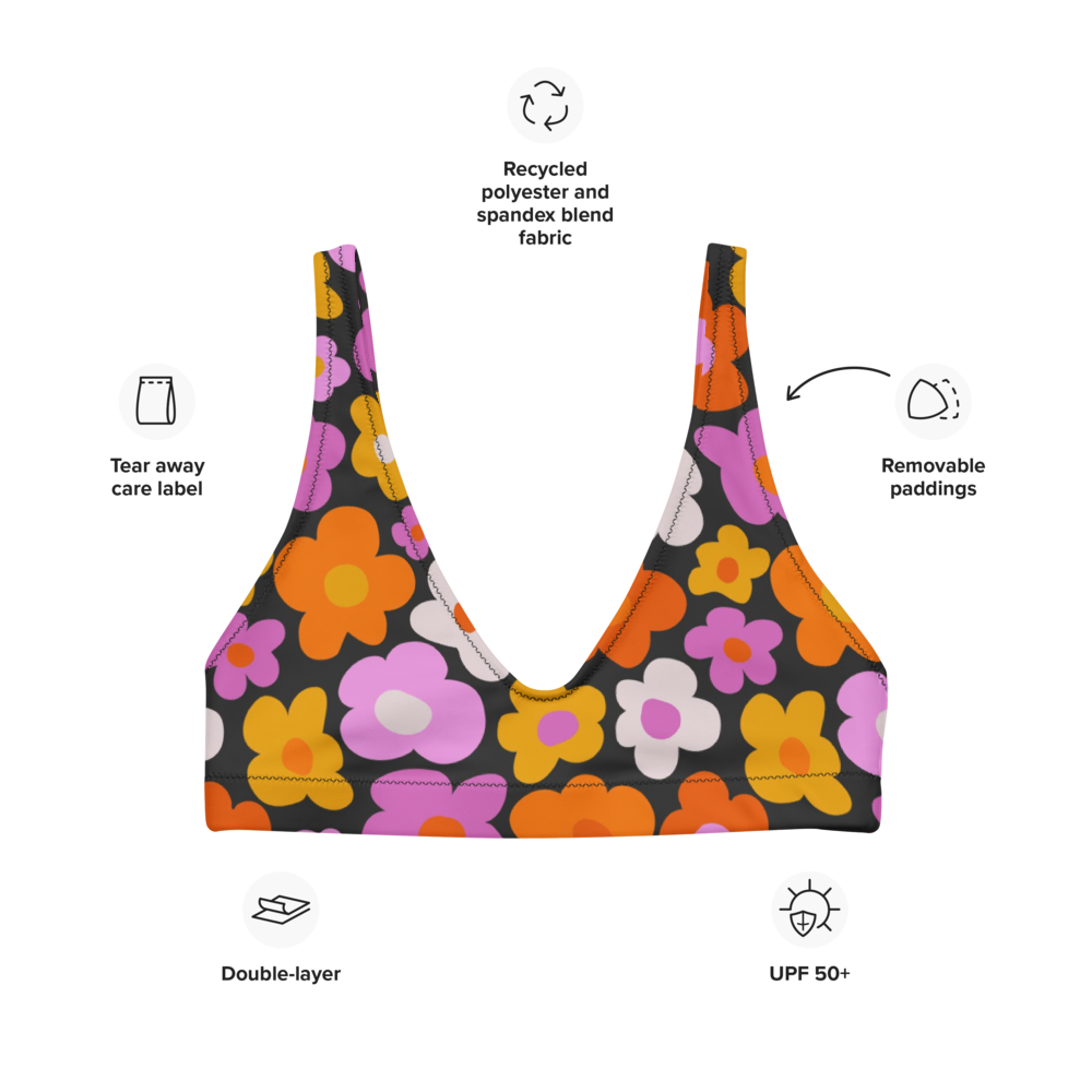 Esdushi Surf clothing - Surf Bikini Top - Botanical Bloom - - 