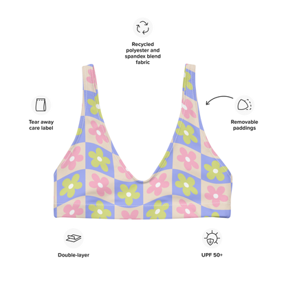 Esdushi Surf clothing - Surf Bikini Top - Groovy Gardenia - - 