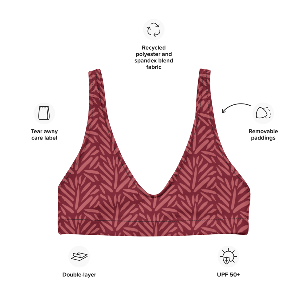 Esdushi Surf clothing - Surf Bikini Top - Palm Passion - - 